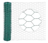 Eulenke Treillis hexagonal métallique - Galvanisé avec revêtement, fil pour clôture de lapin, grillage, fil de lapin - Maille hexagonale de 27 mm, hauteur 100 cm, longueur 25 m - Vert
