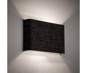 Euluna Applique murale Amarela B Nowodvorski Lighting, dimmable, noir, Salon / Salle à manger, Textile / Tissu / Soie, Moderne, Applique Murale Tissu