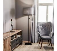 Euluna Lampadaire sur pied Hotel Plus Nowodvorski Lighting, gris, Salon / Salle à manger, Textile / Tissu / Soie, Moderne, Lampadaire Tissu