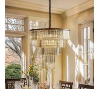 Euluna Luminaire suspension en cristal Cristal Nowodvorski Lighting, dimmable, transparent, Salon / Salle à manger, Verre, Suspension