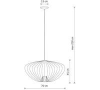 Euluna Suspension luminaire Pumpkin L Nowodvorski Lighting, dimmable, gris, Salon / Salle à manger, Métal, Moderne, Suspension