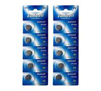 Eunicell 10 piles bouton CR1225 3 V lithium 48 mAh (2 paquets de 5 piles)