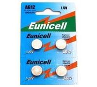 Eunicell AG12 Lot de 4 piles bouton alcalines G12/LR43/LR43SW/LR1142 LR1142SW SR1142W de type 301/386 G