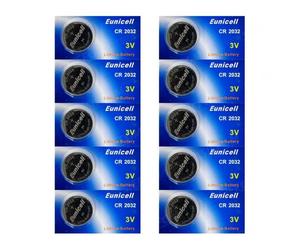EUNICELL Lot 10 Piles Lithium CR2032 BR2032 DL2032