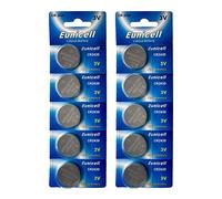 Eunicell Lot de 10 piles bouton au lithium CR2430 3 V 270 mAh (2 cartes blister de 5 piles CR2430) jetables