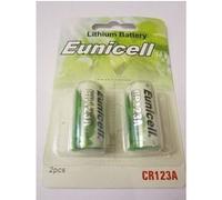 EUNICELL - Lot de 2 PILES Lithium CR123A 3 volts - 1 BLISTER G