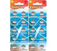 Eunicell Lot de 20 piles bouton alcalines AG13 LR44 1,5 V (2 blisters de 10) - Compatible avec A76, 357, L1154, G13 - Pour montres, jouets, calculatrices et appareils électroniques
