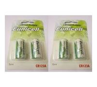 EUNICELL - Lot de 4 PILES Lithium CR123A 3 volts - 2 BLISTERS G