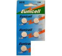 EUNICELL - Lot de 5 PILES AG10 LR54 D389 D39 SR1131 SR54 S09 SR1130SW G