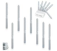 eupdd 15 Pièces Vis Double Filetage M10 x 140 mm: Vis à Double Filetage, Boulons de Suspension Torx, Bois Goujon Tige Filetée pour Assemblage de Meubles et Fixation
