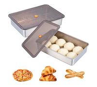 eupdd Bac A Paton Pizza 2 Pièces: Boîte À Boules À Pizza Avec Couvercle, Boîte À Pâte À Pizza Pour Fermentation Et Levain, Boite A Paton Pizza Pour Cuisine Maison Et Pizzeria