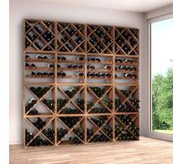 Euposia Cave à Vin Modulable CUBOX 50 - Rack Mural 320 Bouteilles - Système Composable en Bois FSC® - Set 16 Modules - Saper Bere Bene® - Couleur Brun Foncé - Dim. 200x200x25 cm