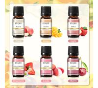 EUQEE 6 pièces coffret cadeau d'huile parfumée pour diffuseur café boulangerie récolte épices tarte de citrouille fruits sucrés arôme huiles essentielles Nature Air