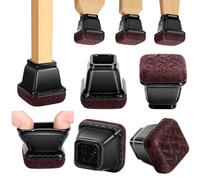 Euqvunn 18 Pièces Protection Pied de Chaise, Patin Chaise Noir avec Coussinets en Feutre, Embout Pied de Chaise Carrés pour Sols en Bois/Carrelage, Pas de Rayures Bruit (Convient:15-25mm)
