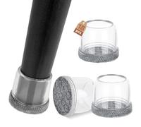 Euqvunn 18pcs Protection Pied de Chaise, Protege Pied de Chaise, Embout de Chaise Transparent Patins pour Chaises avec Feutre, Tampon de Solpour Sols en Bois Dur et Carrelage 25-30mm