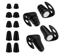 Euqvunn 2 Paires Bouchons d'Oreille Anti-Bruit pour Dormir Concerts Étudier Set Réutilisable Silicone et Mousse Douce avec Embouts S M L et Étuis Max 25 dB