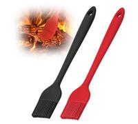 Euqvunn 2Pcs Pinceau Cuisine, BPA-Free Pinceau Cuisine Silicone, Antiadhésif Pinceau Pâtisserie, Résistant à la Chaleur Pinceau Alimentaire Pâtisserie, Barbecue, Cuisine & Grillade(Rouge+Noir)