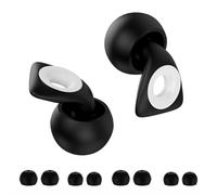 Euqvunn Bouchons d'Oreille Anti-Bruit pour Dormir Réutilisables Silicone avec 4 Paires Embouts S et L Étui pour Ronflement Concerts Étudier Noir 27 dB