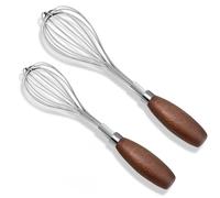 Euqvunn Lot de 2 Fouets en Acier Inoxydable, Fouets Cuisine Professionnels avec Poignée Confortable, Batteurs Manuels pour Cuisiner, Battre et Mousser (22 cm, 24 cm)