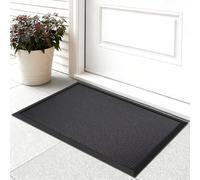 Euqvunn Maille 3D Tapis Exterieur, 60 × 90 cm Profil Bas Tapis Entree Exterieur, Paillasson Extérieur Antidérapant Facile à Nettoyer, pour Porche Couvert, Entrée, Terrasse, Jardin, Extérieur (Noir)
