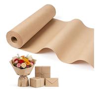 Euqvunn Papier Kraft, 30 cm x 35 m Rouleau de Papier Craft, 80 g/m² Papier Cadeau Brun Recyclable - Kraft Paper pour Loisirs Créatifs, Emballage Cadeau, Rembourrage et Emballage de Colis