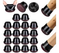 Euqvunn Protection Pied de Chaise, 18Pcs Patins pour Chaises avec Rondelles de Feutre, Tampon TPE Rond Noir pour Planchers en Bois, Embout Pied de Chaise Protège les Sols des Rayures(Diamètre:25-35mm)