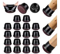 Euqvunn Protection Pied de Chaise, 18Pcs Patins pour Chaises avec Rondelles de Feutre, Tampon TPE Rond Noir pour Planchers en Bois, Embout Pied de Chaise Protège les Sols des Rayures(Diamètre:35-45mm)