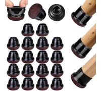 Euqvunn Protection Pied de Chaise, 18Pcs Patins pour Chaises avec Rondelles de Feutre, Tampon TPE Rond Noir pour Planchers en Bois, Embout Pied de Chaise Protège les Sols des Rayures(Diamètre:15-25mm)