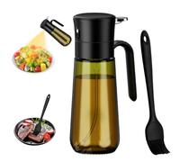 Euqvunn Spray Huile Cuisine avec Pinceau de Badigeonnage, Vaporisateur Huile en Verre Opaque 280ml pour Conserver la Fraîcheur - Idéal pour Air Fryer, Salades, Cuisson au Four et Grillades