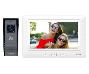 EURA'' portier vidéo VDP-45A3 ''ALPHA'' blanc couleur 7'' soutien 1 entrée A31A145c
