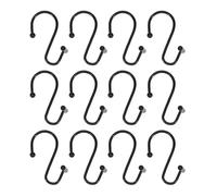 EURDFHY Crochet Rideau Anneaux de Rideau porteurs, Crochets en Forme S, Douche 12 pièces(Black)