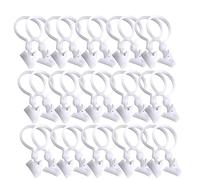 EURDFHY Crochet Rideau Clips for Rideaux de Bain en Plastique, 30 pièces, 12x6cm, Anneaux Ronds Suspension for Douche, Cintre Blanc, Crochet