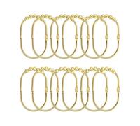 EURDFHY Crochet Rideau Crochet de Rideau Douche en Acier Inoxydable, 12 pièces, Cinq Boules, Support Universel for Tige, Anneau Suspension(Golden)