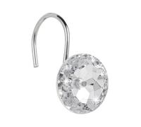EURDFHY Crochet Rideau Crochets de Rideau Douche, 12 pièces, Anneaux en Cristal Acrylique, Diamant Rond antirouille décoratif(24pcs)