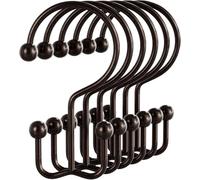 EURDFHY Crochet Rideau Crochets de Rideau Douche, Anneaux en Nickel for Tringle Salle Bain, 12 pièces(A Bronze)