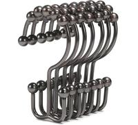 EURDFHY Crochet Rideau Crochets de Rideau Douche, Anneaux en Nickel for Tringle Salle Bain, 12 pièces(B Bronze)