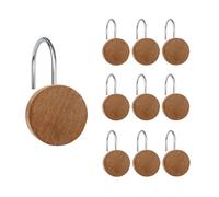EURDFHY Crochet Rideau Crochets de Rideau Douche Ronds Modernes, Anneaux décoratifs en Bois for Tringle, Chambre à Coucher, Salon, 12 pièces(Color 2)