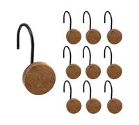 EURDFHY Crochet Rideau Crochets de Rideau Douche Ronds Modernes, Anneaux décoratifs en Bois for Tringle, Chambre à Coucher, Salon, 12 pièces(Color 3)