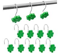 EURDFHY Crochet Rideau Crochets for Rideau de Douche, 12 pièces, Anneaux, nœuds Papillon, Joli Cintre décoratif, Accessoires Salle Bain à Domicile(12pcs Green)