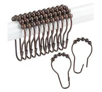 EURDFHY Crochet Rideau Crochets for Rideau de Douche, 12 pièces/Ensemble, Anneau Levage for Poteau Salle Bain, en Forme Gourde, 5 Boucles Perles(Cyan Antique 12Pcs)