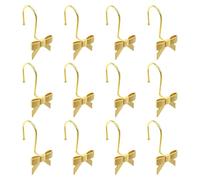 EURDFHY Crochet Rideau Kit de Crochets for Rideau Douche, 12 pièces, à nœuds Lisses et Solides, Jolis Anneaux décoratifs Polyvalents for Salle Bain(Gold 12PCS)