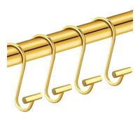 EURDFHY Crochet Rideau Paquet de 12 Crochets for Rideaux Douche cylindriques Suspendus en Forme S(12pcs-Gold)