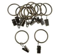 EURDFHY Crochet Rideau Paquet de 12 Crochets Rideau Douche en métal chromé, Anneaux avec Clips 25mm 32mm diamètre for Rideaux fenêtre Salle Bains, Rouille Durable(Bronze 25mm)