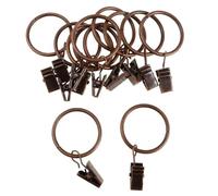 EURDFHY Crochet Rideau Paquet de 12 Crochets Rideau Douche en métal chromé, Anneaux avec Clips 25mm 32mm diamètre for Rideaux fenêtre Salle Bains, Rouille Durable(Copper 32mm)