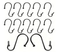 EURDFHY Crochet Rideau Rideau de Douche décoratif en Forme T, Paquet 12, Conception antidérapante, Installation Facile for Salle Bain Ha(BLACK12PCS)