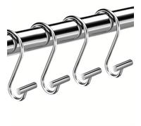 EURDFHY Crochet Rideau Rideau de Douche décoratif en Forme T, Paquet 12, Conception antidérapante, Installation Facile for Salle Bain Ha(Chrome12PCS)