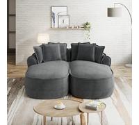 EURHCIO Canapé 2 Places modulaire,Chaise Longue 2 Places Salon en Chenille,avec Coussin et Assise Profonde,pour Salon et Bureau (Gris-2 Place)