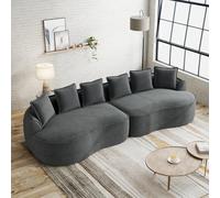 EURHCIO Canapé 4 Places modulaire,Canapé Salon en Chenille,avec Coussin et Assise Profonde,Aucun Montage requis,pour Salon et Bureau (Gris-4 Place)