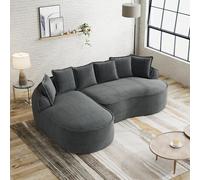 EURHCIO Canapé d'angle modulaire,Canapé 3 Places Salon en Chenille,avec Coussin et Assise Profonde,pour Salon et Bureau (Gris-Gauche)