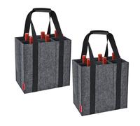 Eurhomewit Sac de transport pour bouteille de vin, Noir , 2Pack 6 Bottles-Dark Grey, Organiseur de sac